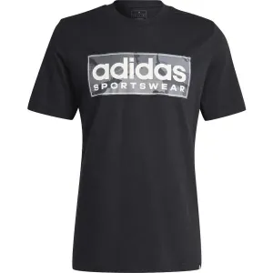 adidas CAMO LINEAR GRAPHIC Pánske tričko, čierna, veľkosť