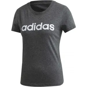 adidas ESSENTIALS LINEAR SLIM TEE Dámske tričko, tmavo sivá, veľkosť XS