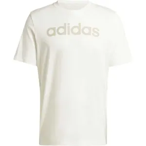 adidas ESSENTIALS SINGLE JERSEY LINEAR Pánske tričko, béžová, veľkosť #9397346