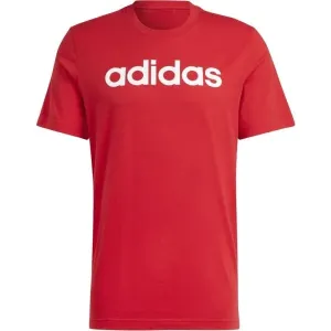 adidas ESSENTIALS SINGLE JERSEY LINEAR Pánske tričko, červená, veľkosť