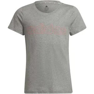 adidas LIN T Dievčenské tričko, sivá, veľkosť 164