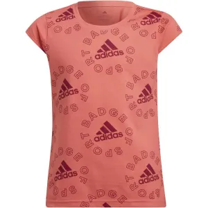 adidas LOGO T1 Dievčenské tričko, ružová, veľkosť #422845
