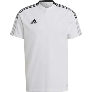 adidas TIRO21 POLO Pánske futbalové tričko, biela, veľkosť
