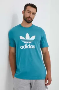 Bavlnené tričko adidas Originals tyrkysová farba, s potlačou #8741242