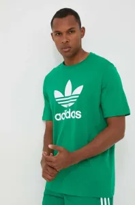 Bavlnené tričko adidas Originals zelená farba, s potlačou #8745781