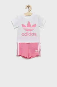 Detská bavlnená súprava adidas Originals ružová farba #7205545
