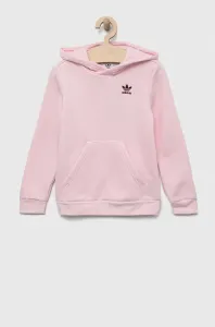 Detská mikina adidas Originals ružová farba, s kapucňou, jednofarebná #8920649