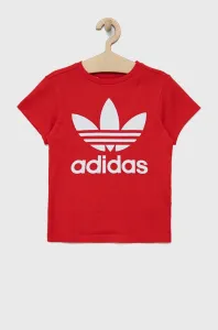 Detské bavlnené tričko adidas Originals HC9586 červená farba, s potlačou #9582813
