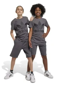 Detské krátke nohavice adidas Originals šedá farba, s potlačou, nastaviteľný pás