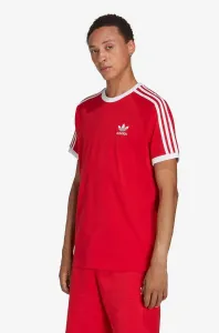 Bavlnené tričko adidas Originals Adicolor Classics 3-Stripes červená farba, vzorované, IA4852