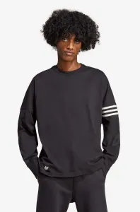 Bavlnené tričko s dlhým rukávom adidas Originals HR8697-black, čierna farba, jednofarebný