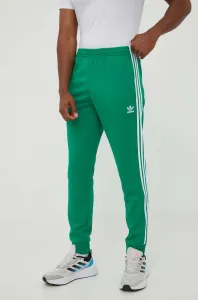 Tepláky adidas Originals zelená farba, s nášivkou