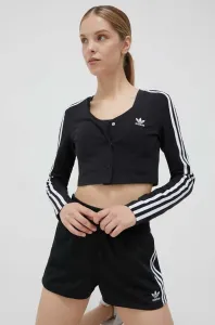 Tričko s dlhým rukávom adidas Originals Button Long Sleeve Tee IC5473-BLACK, dámske, čierna farba