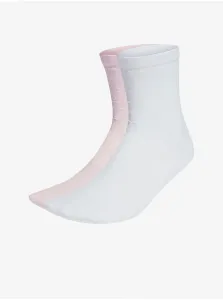 Sada dvoch dámskych ponožiek v bielej a ružovej farbe adidas Originals Jacq #692617