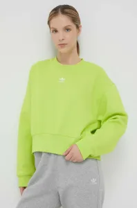 Mikina adidas Originals dámska, zelená farba, jednofarebná