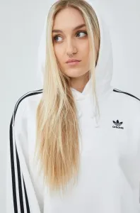 Mikina adidas Originals HN5884-WHITE, dámska, biela farba, s nášivkou