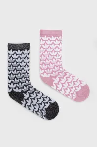 Ponožky adidas Originals (2-pak) HL9420-BLIPNK/BLK, dámske, ružová farba #6330945