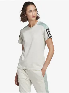 Svetlosivé dámske športové melírované tričko adidas Performance Essentials Logo
