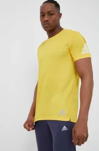 Bežecké tričko adidas Performance Run It žltá farba, s potlačou