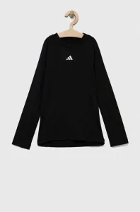 Detské tričko s dlhým rukávom adidas Performance čierna farba, jednofarebný #8733468