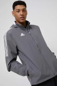 Športová bunda adidas Performance šedá farba, prechodná