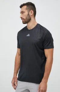 Tréningové tričko adidas Performance čierna farba, vzorované