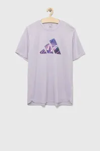 Tréningové tričko adidas Performance Designed for Movement fialová farba, s potlačou