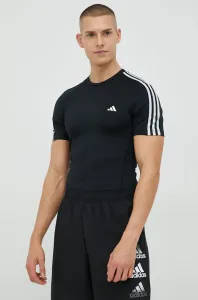 Tréningové tričko adidas Performance Techfit 3-stripes čierna farba, s nášivkou,  HD3525