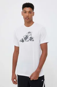 Tréningové tričko adidas Performance Training Essentials biela farba, s potlačou #8746389