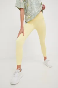 Legíny na jogu adidas Performance Yoga Studio dámske, žltá farba, jednofarebné