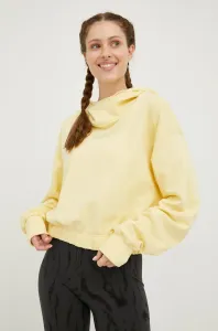 Mikina adidas Performance dámska, žltá farba, jednofarebná #252919