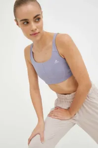 Podprsenka na jogu adidas Performance fialová farba, jednofarebný