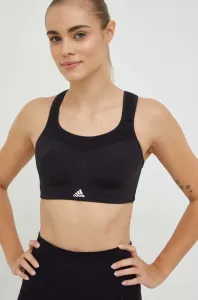 Športová podprsenka adidas Performance čierna farba, jednofarebný