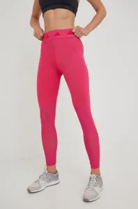 Tréningové legíny adidas Performance Techfit 3-stripes dámske, ružová farba, s potlačou #7255287