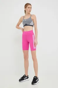 Tréningové šortky adidas Performance Training Icons dámske, ružová farba, s potlačou, vysoký pás