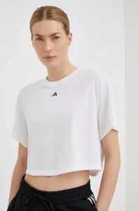 Tričko na jogu adidas Performance Studio biela farba #8542359