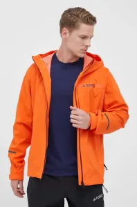 Nepremokavá bunda adidas TERREX Multi Rain.RDY pánska, oranžová farba, prechodná