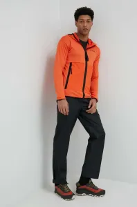 Športová mikina adidas TERREX Tech Fleece pánska, oranžová farba, s kapucňou, jednofarebná #8561279