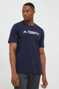 Tričko adidas TERREX Classic Logo pánsky, tmavomodrá farba, s potlačou
