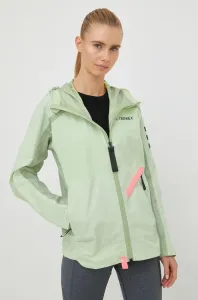 Nepremokavá bunda adidas TERREX Utilitas dámska, zelená farba, zimná #6150273