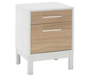 Adore Furniture Nočný stolík 60x45 cm biela/hnedá