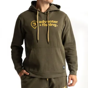 ADVENTER & FISHING COTTON HOODIE Pánska bavlnená mikina, khaki, veľkosť