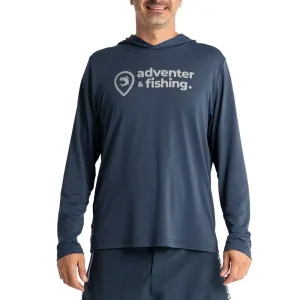 ADVENTER & FISHING UV HOODED Pánske funkčné hooded UV tričko, tmavo modrá, veľkosť XXL