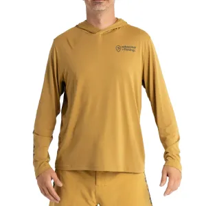 ADVENTER & FISHING UV HOODED Pánske funkčné hooded UV tričko, hnedá, veľkosť