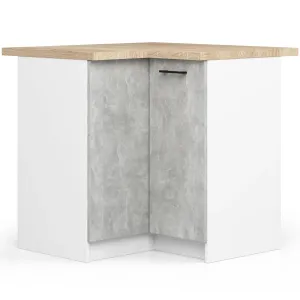 Kuchyňská rohová skříňka Olivie S 90 cm bílá/beton/dub sonoma