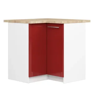 Kuchyňská rohová skříňka Olivie S 90 cm bílo-červená