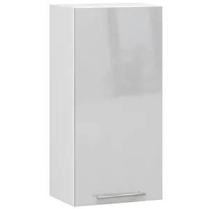 Závěsná kuchyňská skříňka Olivie W 40 cm bílá/metalický lesk