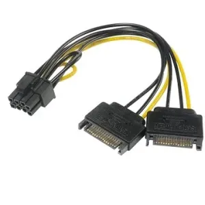 AKASA napájacia redukcia 2× SATA na 8 pin PCIe 2.0