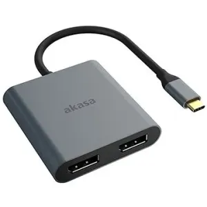 AKASA USB Type-C Adaptér – 2× DP, 4K/AK-CBCA18-18BK