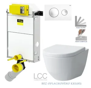 VIEGA Presvista modul PURE pre WC vrátane tlačidla Style 20 bielej + WC LAUFEN PRO LCC RIMLESS + SEDADLO V771928 STYLE20BI LP2